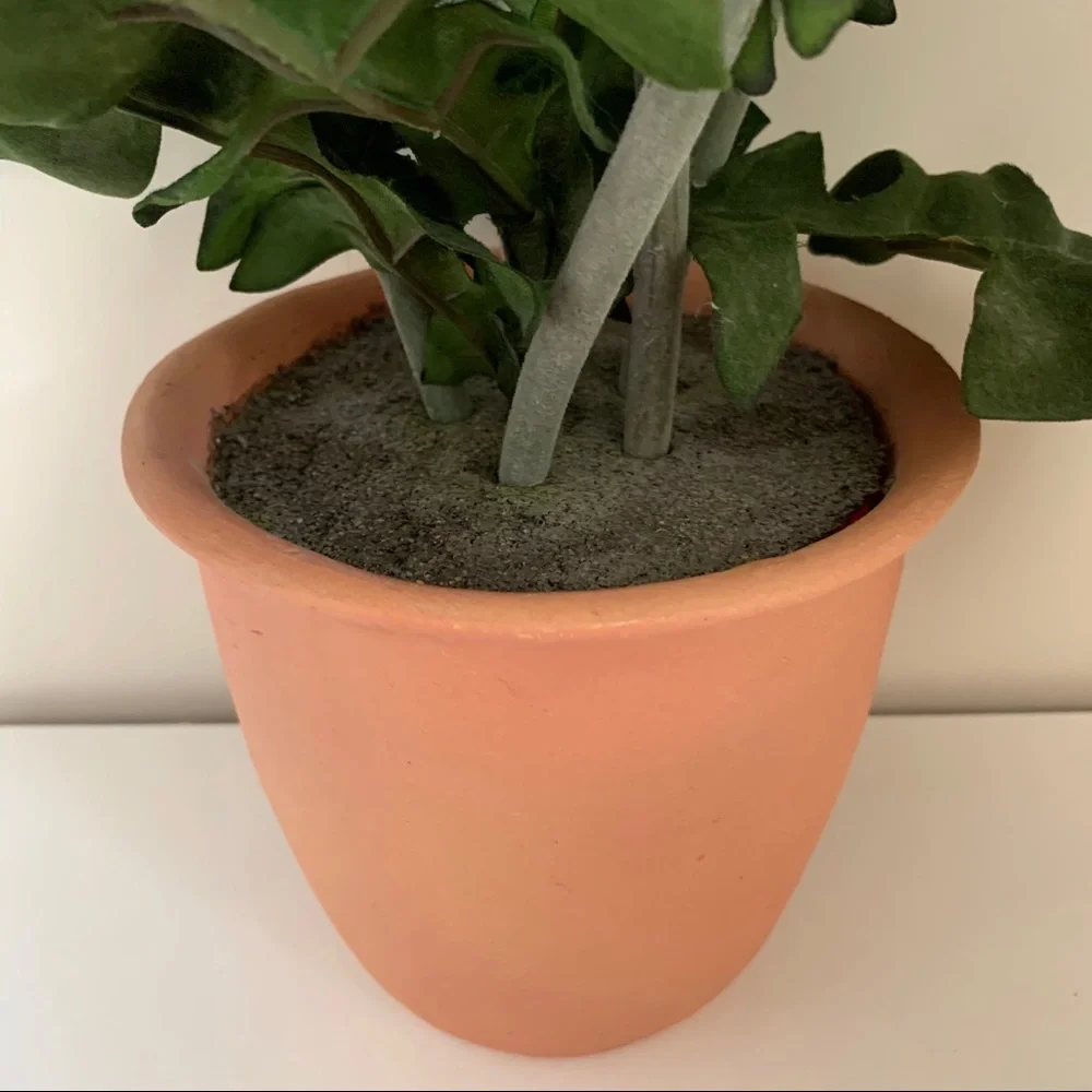 Large faux potted flowers
